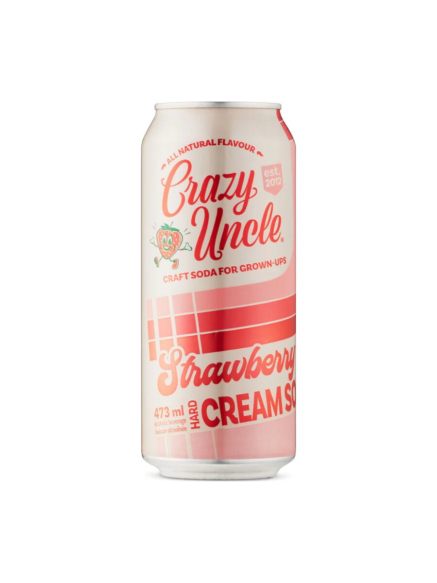 Crazy Uncle Strawberry Cream Soda Tall Can